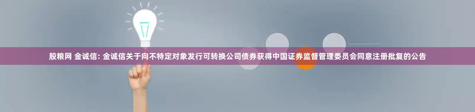 股粮网 金诚信: 金诚信关于向不特定对象发行可转换公司债券获得中国证券监督管理委员会同意注册批复的公告