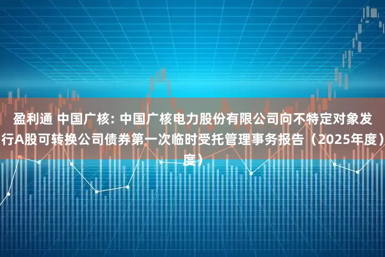 盈利通 中国广核: 中国广核电力股份有限公司向不特定对象发行A股可转换公司债券第一次临时受托管理事务报告(2025年度)